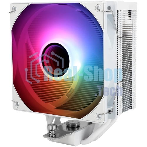 Кулер для процессора Thermalright Assassin Spirit 120 Vision ARGB White (4-pin PWM, LED temp., 154mm, Al/Cu, 4x6mm, ARGB, 1x120mm, 66.17CFM, 25.6dBA, 1500RPM, S: 1851/1700/1200/115X, AM5/AM4, white)