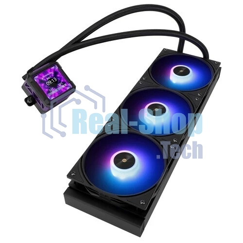 Водяное охлаждение для процессора Thermalright Frozen Warframe Pro 360 черный ARGb (360мм, черный, ARGb/Fans: 3x120мм, 70.84CFM, 29.8dBA, 2000RPM/Pump height 60мм, 23dBA, 3000RPM, Rad thickness 27mm/S: 1200, 1700, 1851, 2011, 2066, 115X, AM4, AM5)