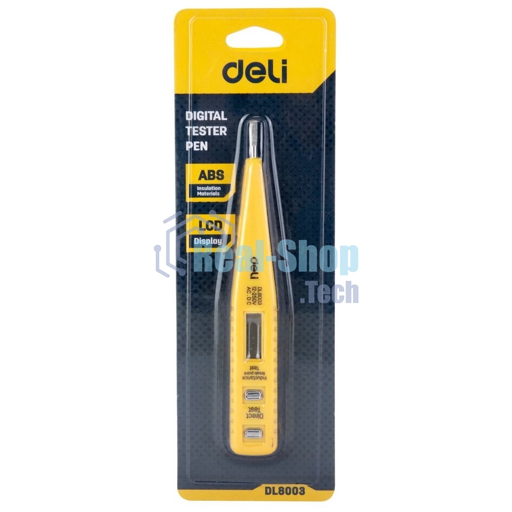 Индикаторная отвертка-тестер напряжения цифровая Deli DL8003 (12-250 В)