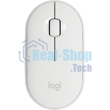 Мышь беспроводная Logitech Pebble M350 белый, 1000 dpi, радиоканал, Bluetooth, USB, кнопки - 3