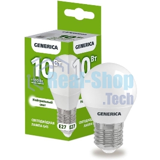 Лампа cветодиодная LED G45 IEK LL-G45-10-230-40-E27-G шар 10Вт 230В 4000К E27 GENERICA