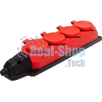 Колодка каучуковая ЭРА с/з 4 гн 16A IP44 красная (7/70/420)
