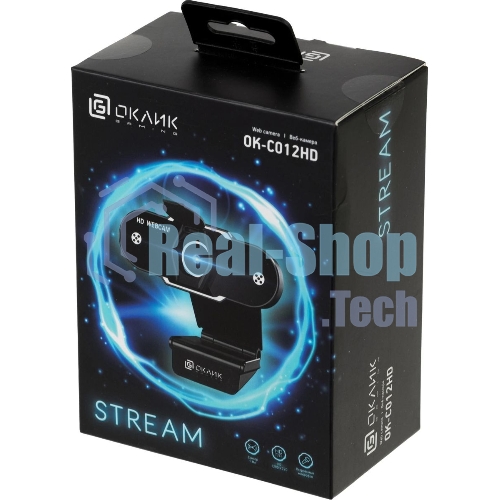 Веб-камера OKLICK OK-C012HD 1280x720, 30 кадр/с, USB Type-A, микрофон, универсальное крепление