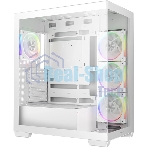 Компьютерный корпус Deepcool CG580 4F V2 WH без БП, боковое окно (панорама), 4x120мм ARGb PWM вентилятора, белый, ATX (R-CG580-WHADA4-G-2)