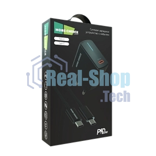 Сетевое зарядное устройство MORE CHOICE (4610196409912) NC60a черный - СЗУ 1USB-C 3.0A PD 20W быстрая зарядка для Type-C