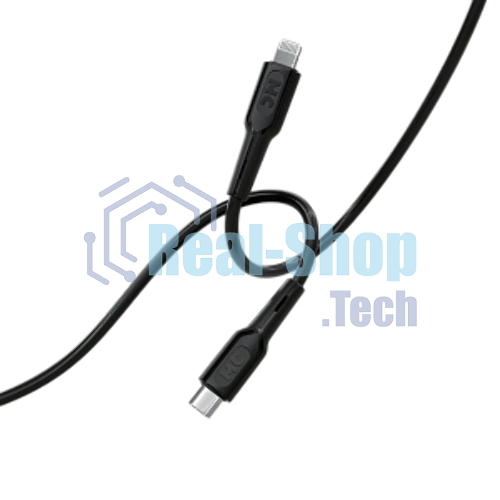 Кабель MORE CHOICE (4620202553249) K63ia 2м USB 3.0A PD 27W для Lightning ng 8-pin Type-C - 2м, черный