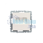 Розетка компьютерная двойная IEK BRITE РК10-2-БрЖ кат.5E RJ45 жемчуг
