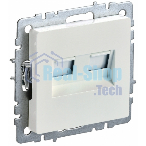 Розетка компьютерная двойная IEK BRITE РК10-2-БрЖ кат.5E RJ45 жемчуг
