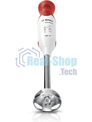 Блендер погружной Bosch MSM64110 белый/красный, 450 Вт, 2 скорости, турбо