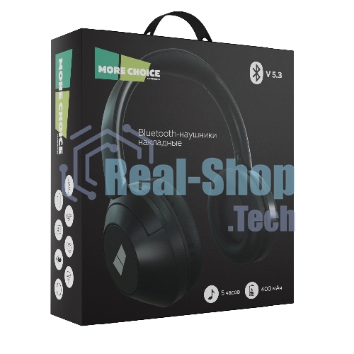 Беспроводные наушники MORE CHOICE HW11 черный, накладные, Bluetooth, до 6 ч