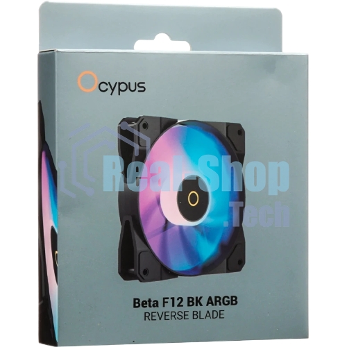 Реверсный вентилятор Fan Ocypus Beta F12 BK ARGB REVERSE BLADE PWM черный