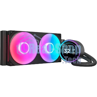 Система жидкостного охлаждения для ПК/Water Cooling System NZXT Kraken Elite 280 RGb (250W, 280мм, LED temp., Black/Fans: 2x140мм, 98.61CFM, 34.5dBA, 2000RPM/Pump height 65мм, 2800RPM, Rad thickness 27мм/S: 1851, 1700, 1200, 115X, AM5, AM4)