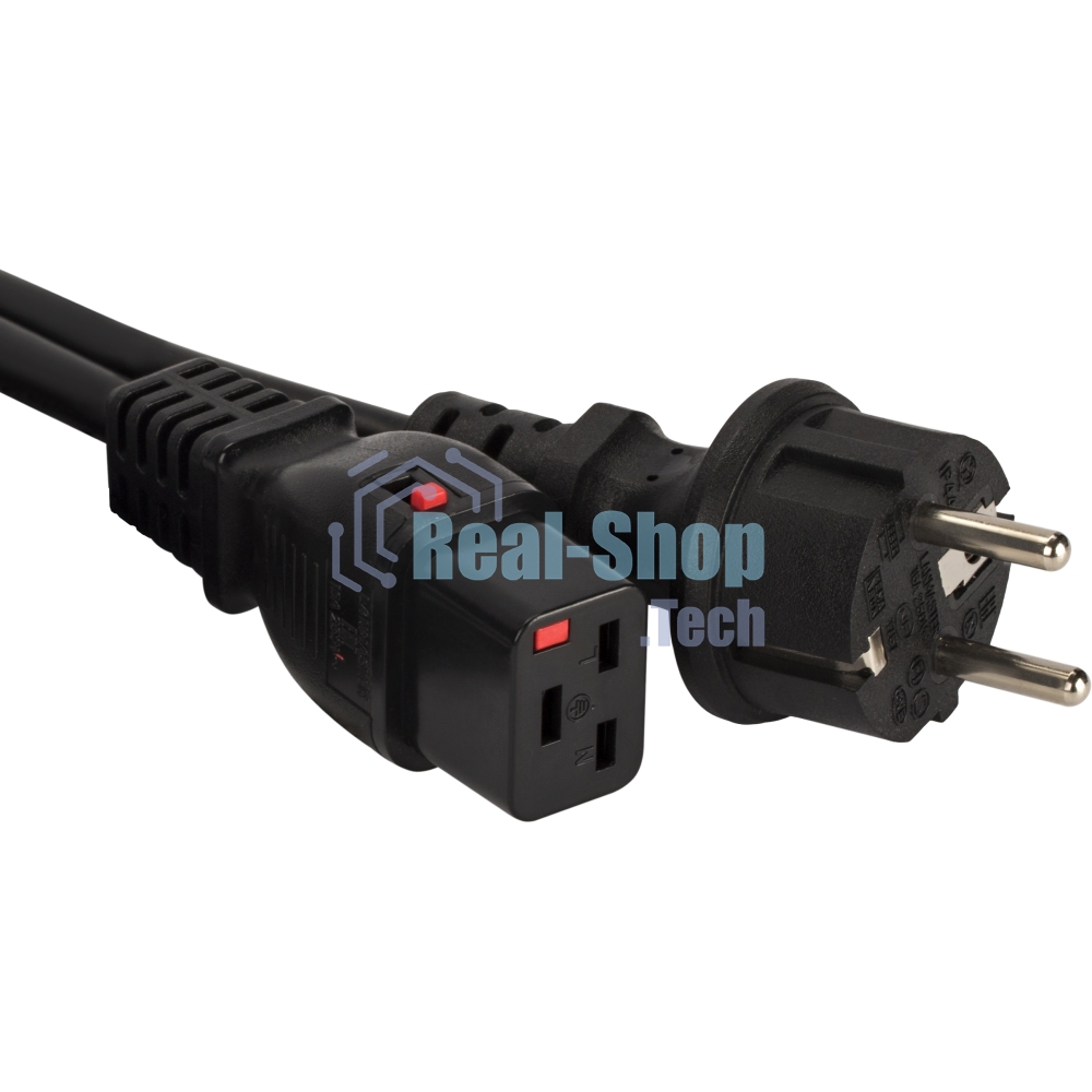 Шнур питания Lanmaster LAN-PP19L/SH-5.0-BK C19-Schuko проводник.:3x1.5мм2 5м 220В 16А черный