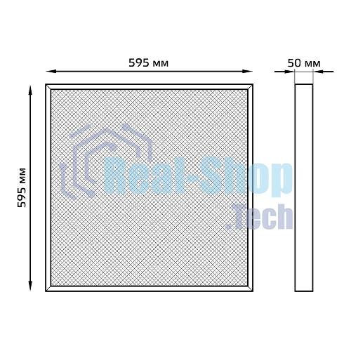 Светильник офисный Gauss MiR 35W 3500lm 4000K IP40 595x595x50мм призма с БАП LED