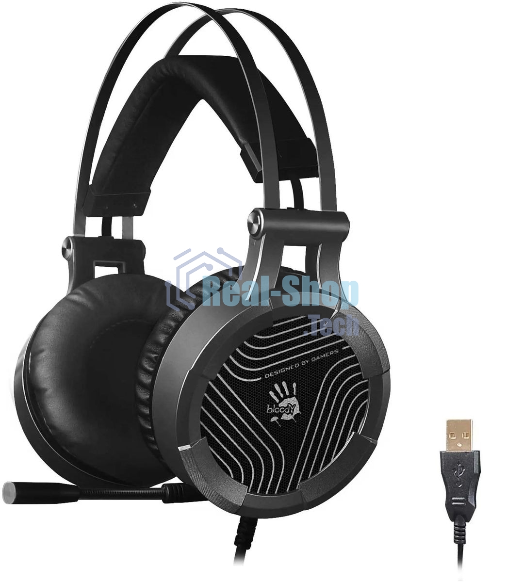 Гарнитура A4Tech Bloody G530 чёрный/серый, проводная, подсветка