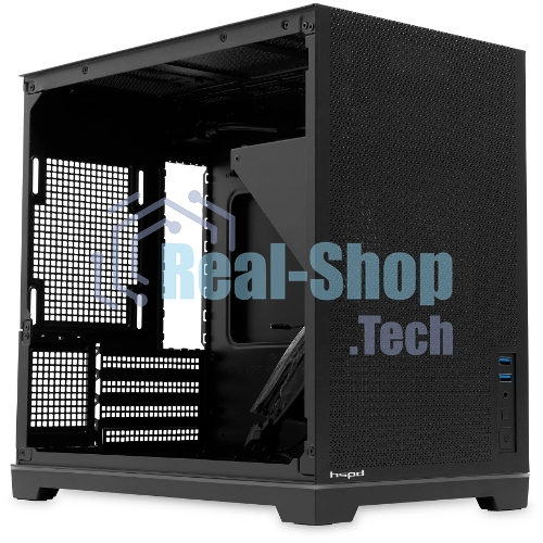 Компьютерный корпус без блока питания Case HSPD M211, Mesh Mini-tower, Black, TG, 0.7 SPCC, no fans,mATX, mITX, 175/330/150мм, 2x2.5