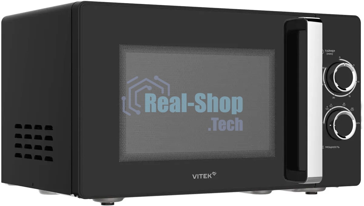 Микроволновая печь Vitek VT-MW1225 черный/хром, 25 л, 900 Вт, переключатели - поворотный механизм