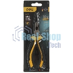 Удлиненные плоскогубцы Deli DL0101 160 мм, двухкомпонентная прорезиненная рукоять