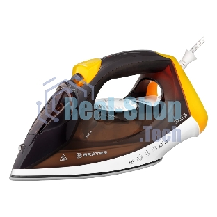 Утюг BRAYER BR4003 коричневый/белый/желтый, 2400 Вт, 25 г/мин, 140 г/мин, 330 мл