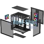 Компьютерный корпус Deepcool CG530 4F черный без БП ATX 2x120мм 2x140мм 2xUSB 2.0 1xUSB 3.0 audio bott PSU