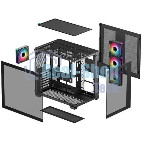 Компьютерный корпус Deepcool CG530 4F черный без БП ATX 2x120мм 2x140мм 2xUSB 2.0 1xUSB 3.0 audio bott PSU