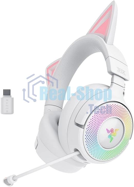 Гарнитура Razer Kraken Kitty V3 Pro белый, беспроводная, bluetooth, до 70 ч, подсветка