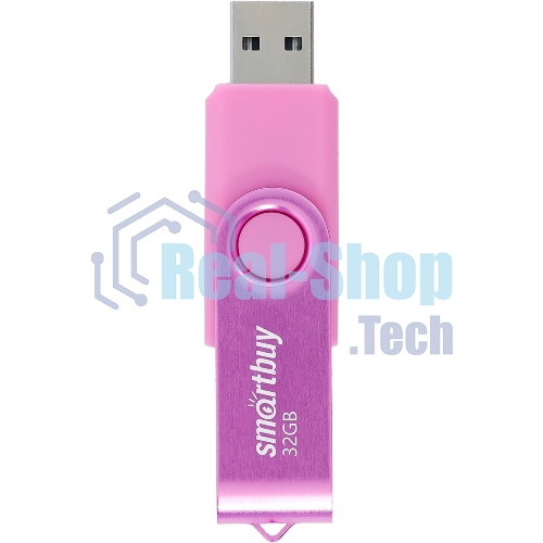 Флешка USB Smartbuy Twist Pink (SB032Gb2TWP), 32Gb, USB 2.0, R/W 15/12, розовый