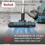 Пылесос Tefal TW2922EA бирюзовый/черный, 750/2100Вт, уборка сухая, пылесборник контейнер 1.5 л