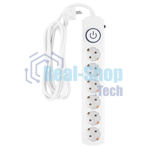 Сетевой фильтр Ippon BK-6-EU-3-16-W 3 м, 6 розеток, белый, коробка