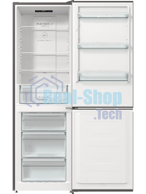 Холодильник Gorenje NRKE62XL серебристый металлик двухкамерный 203/99л морозилка снизу, No Frost