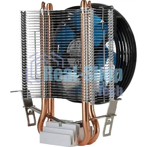 Кулер Aerocool Formula Verkho 2 серебристый/синий 90мм алюминий+медь 2000rpm 25db 4-pin 110W 142мм