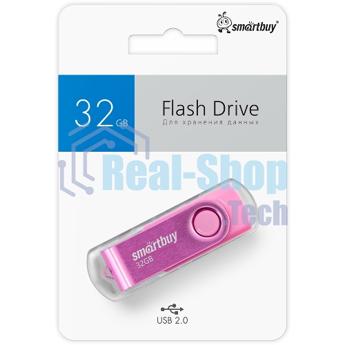 Флешка USB Smartbuy Twist Pink (SB032Gb2TWP), 32Gb, USB 2.0, R/W 15/12, розовый