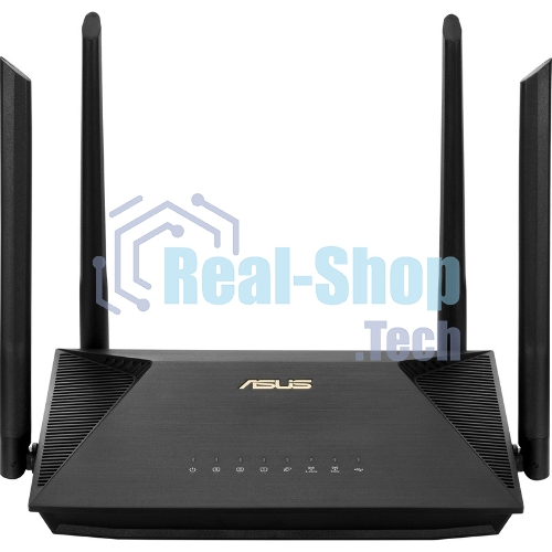 Роутер ASUS RT-AX53U 802.11b/g/n/ac/ax, до 574 + 1201 Mbps, 2,4 + 5 гГц, 4 антенны, USB