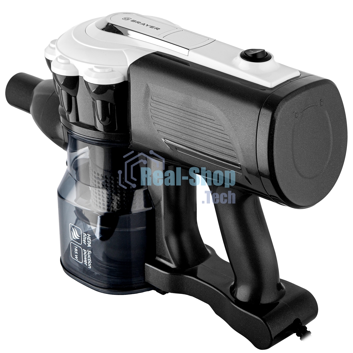 Пылесос вертикальный Brayer BR4269 черный, питание от сети, 185 Вт, уборка сухая, пылесборник 0,8 л