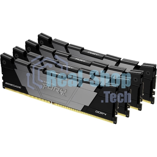 Оперативная память Kingston Fury Renegade, 64Gb (4x16GB), DDR4, 3600MHz, CL16, DIMM, с радиаторами, серый/черный
