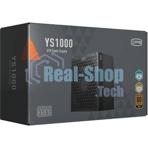 Блок питания PcCooler ATX 1000W P5-YS1000 -G1F Gen.5 80 PLUS gold (20+4pin) APFC 120мм fan 12xSATA Cab Manag RTL