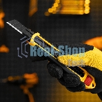 Нож Denzel 18 мм, сменное лезвие, SK4, корпус из ABS + TPR, торцевой зажим