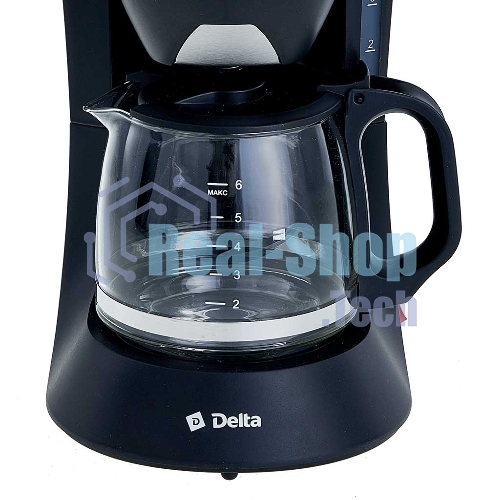 Кофеварка капельная Delta DL-8153 черный, исп. кофе - молотый, 0,6 л, 600 Вт
