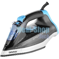 Утюг Centek CT-2315 черный/голубой, 2700 Вт, 35 г/мин, 135 г/мин, 320 мл