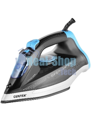 Утюг Centek CT-2315 черный/голубой, 2700 Вт, 35 г/мин, 135 г/мин, 320 мл