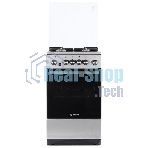 Плита комбинированная De Luxe 5040.41ГЭ (КР) ЧР-010 нержавеющая сталь, конфорок 4 шт, духовка 46 л, 50 см x 85 см x 50 см