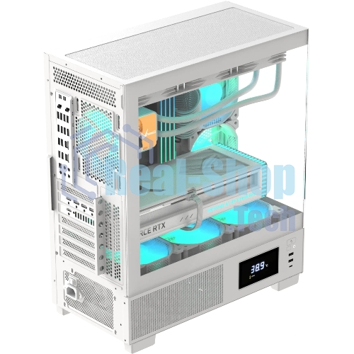 Компьютерный корпус AeroCool/Formula V Line Crystal E1 White, ATX, TYPE-C*1, USB3.0*2, Switch Display Panel
