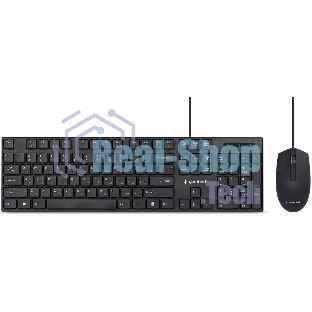 Комплект клавиатура+мышь Gembird KBS-9050L проводной, USB, 1000 DPI, чёрный