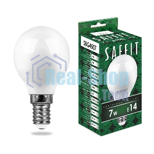 Лампа светодиодная SAFFIT SBG4507 (55123) 7Вт Е14 дневной матовый шар