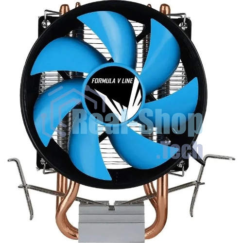Кулер Aerocool Formula Verkho 2 серебристый/синий 90мм алюминий+медь 2000rpm 25db 4-pin 110W 142мм