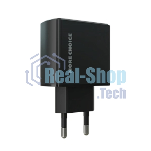 Сетевое зарядное устройство MORE CHOICE NC61 СЗУ 1USB+1USB-C 3.0A PD 20W+QC3.0 быстрая зарядка черный