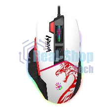 Мышь проводная A4Tech Bloody W95 Max Naraka белый/рисунок, оптическая, 12000 dpi, USB, кнопки - 6