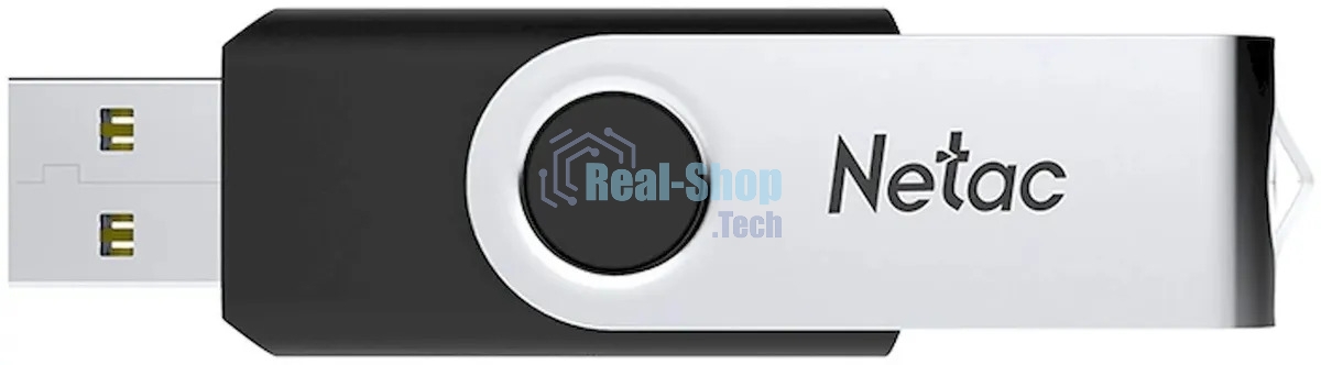 Флешка USB Netac U505 (NT03U505N-016G-20BK), 16Gb, USB 2.0, R/W 70/30, черный/серебристый