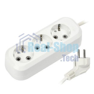 Удлинитель Smartbuy (SBE-16-3-1.5-Z) 3 гнз х 1,5 м (16А/3.5 кВт, ПВС 3х1.0)