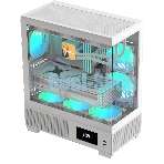 Компьютерный корпус AeroCool/Formula V Line Crystal E1 White, ATX, TYPE-C*1, USB3.0*2, Switch Display Panel